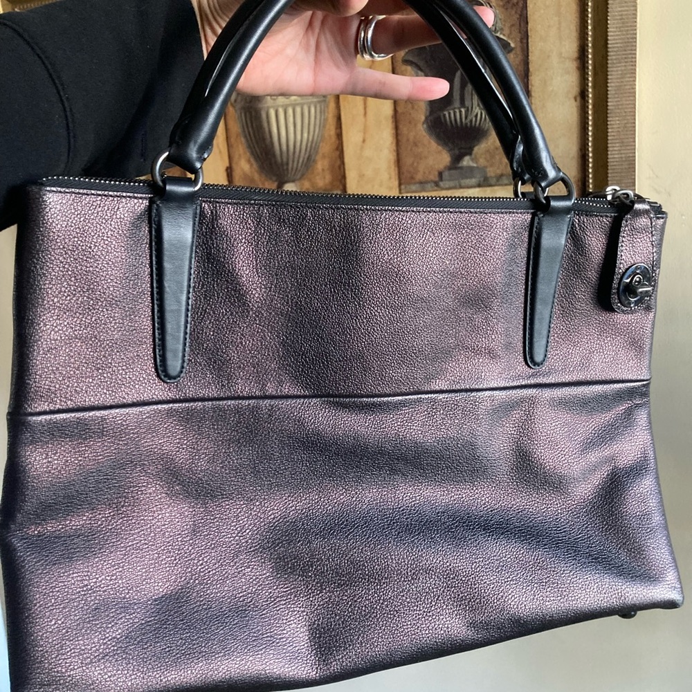 Coach Metallic Purple Shoulder Bag - Picture 4 of 5
